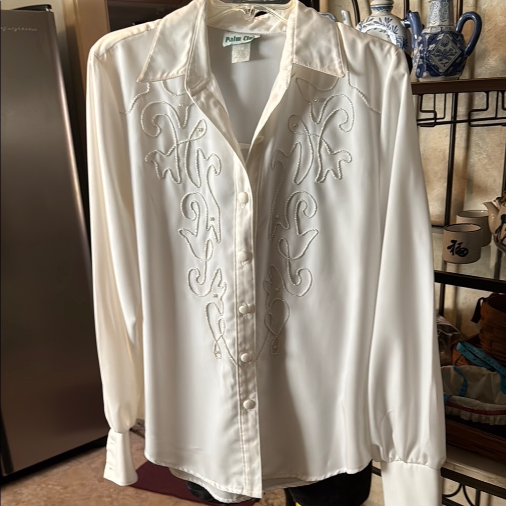 Women's White Embroidered Top